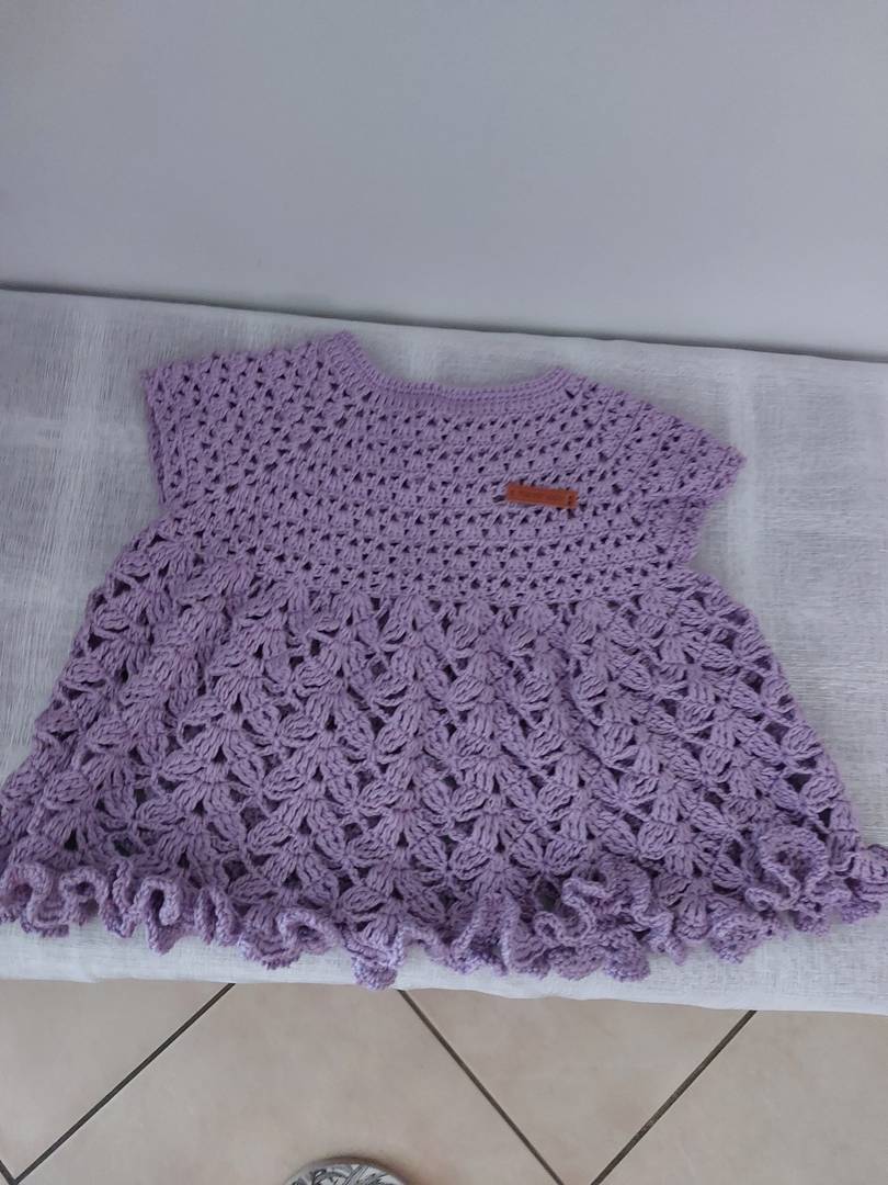 Robe crochetée pour bébé – 100 % coton, made in France