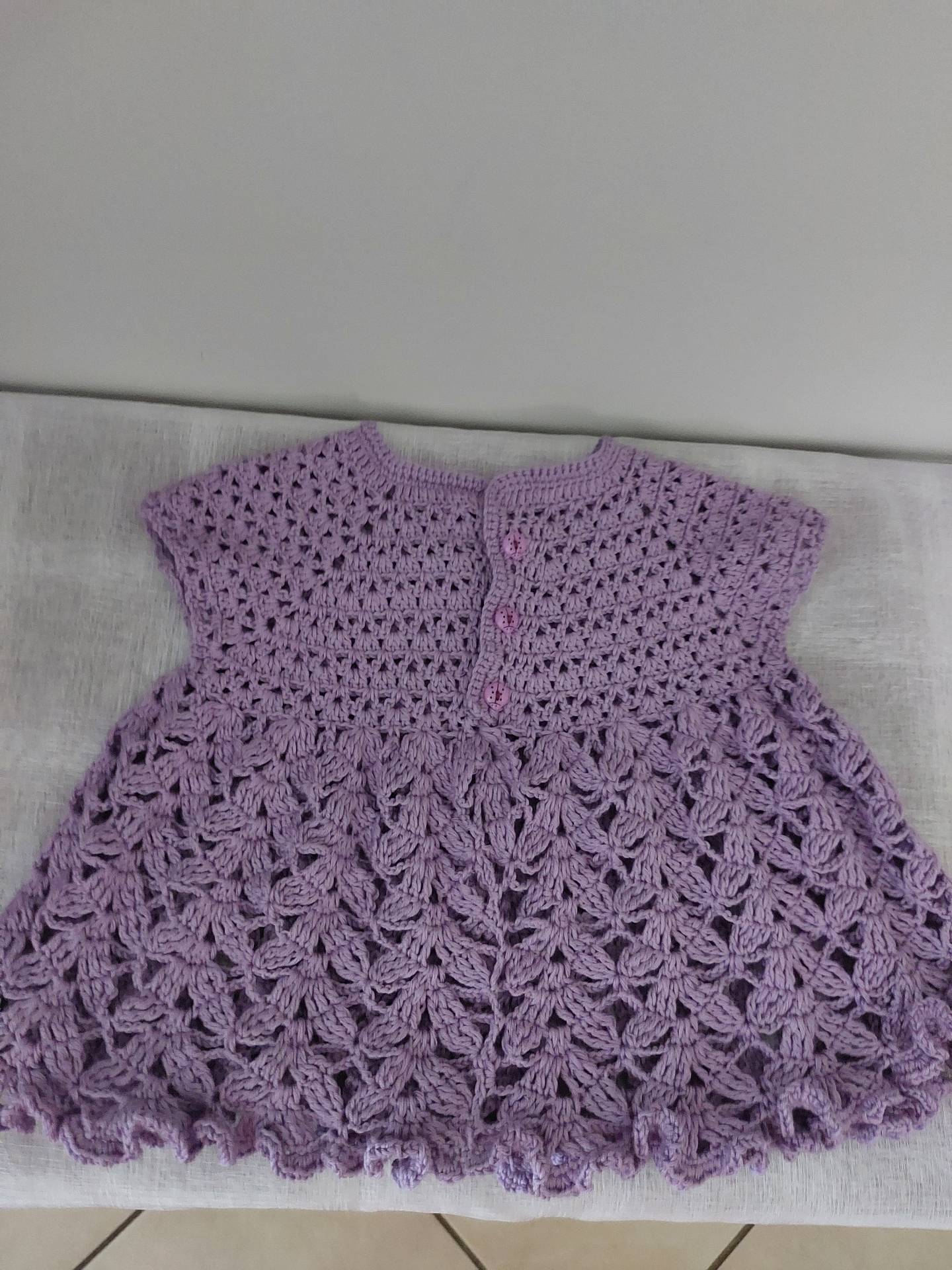 Robe crochetée pour bébé – 100 % coton, made in France
