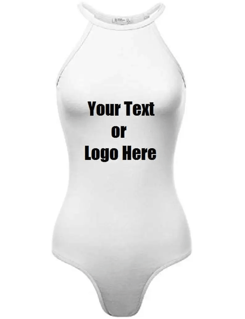 Custom Personalized Designed Womens Basic Spaghetti Strap Bodysuit