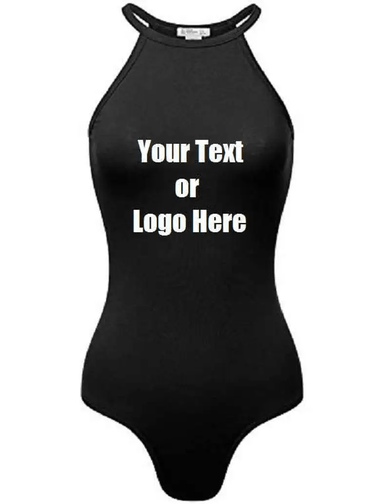 Custom Personalized Designed Womens Basic Spaghetti Strap Bodysuit