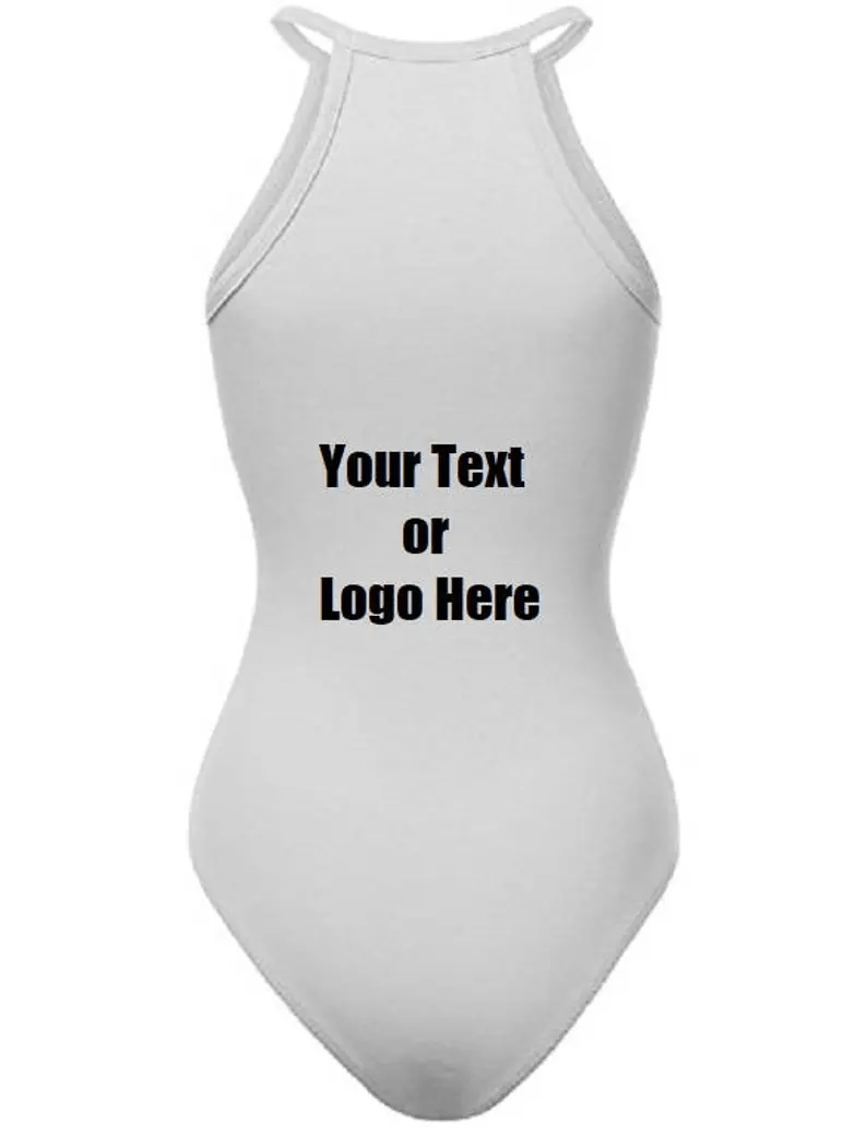 Custom Personalized Designed Womens Basic Spaghetti Strap Bodysuit
