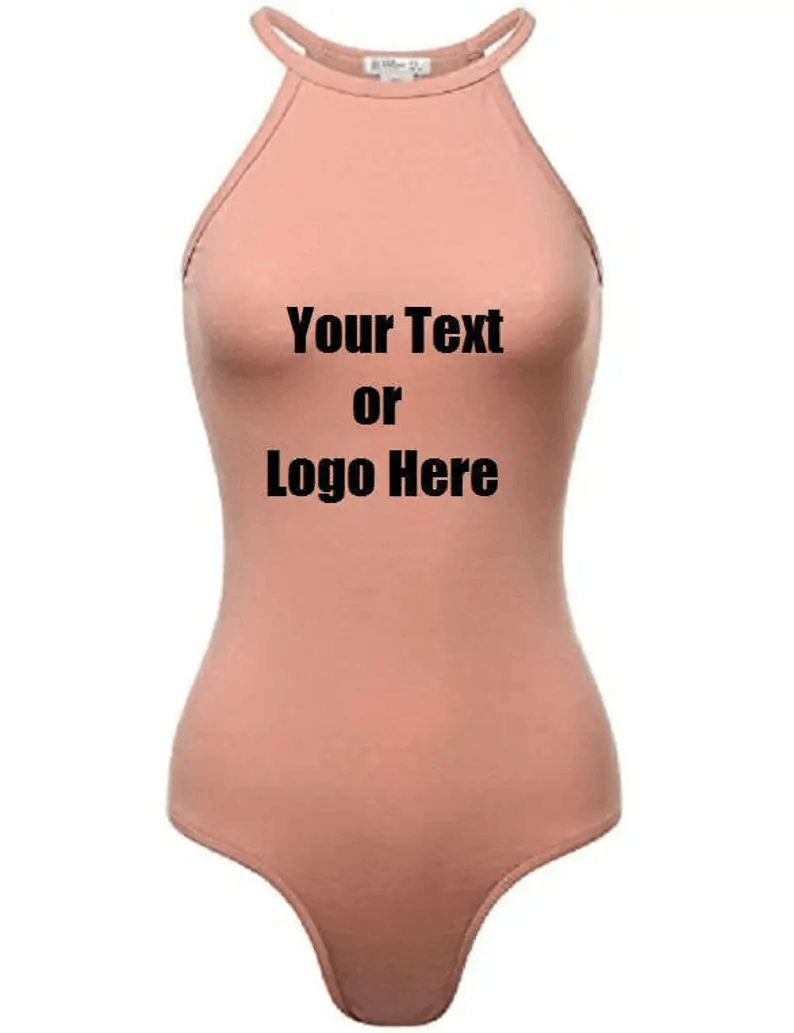 Custom Personalized Designed Womens Basic Spaghetti Strap Bodysuit
