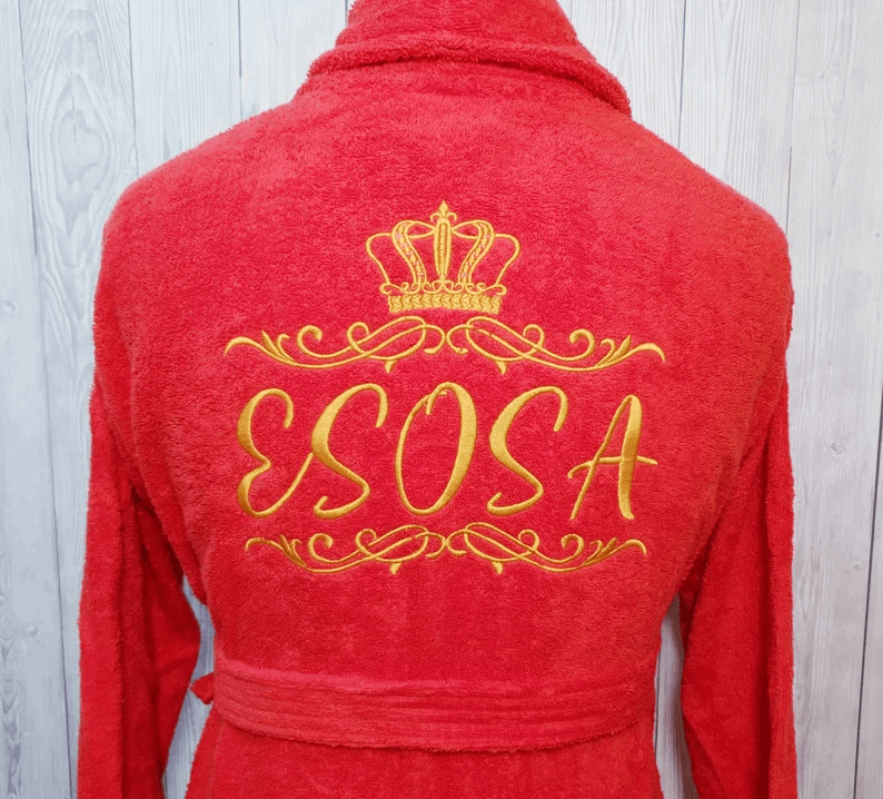 Personalized Custom Bath Robe For Men, Robe For Women, Customized Bath Robe, Spa Robe, Crown Embroidery