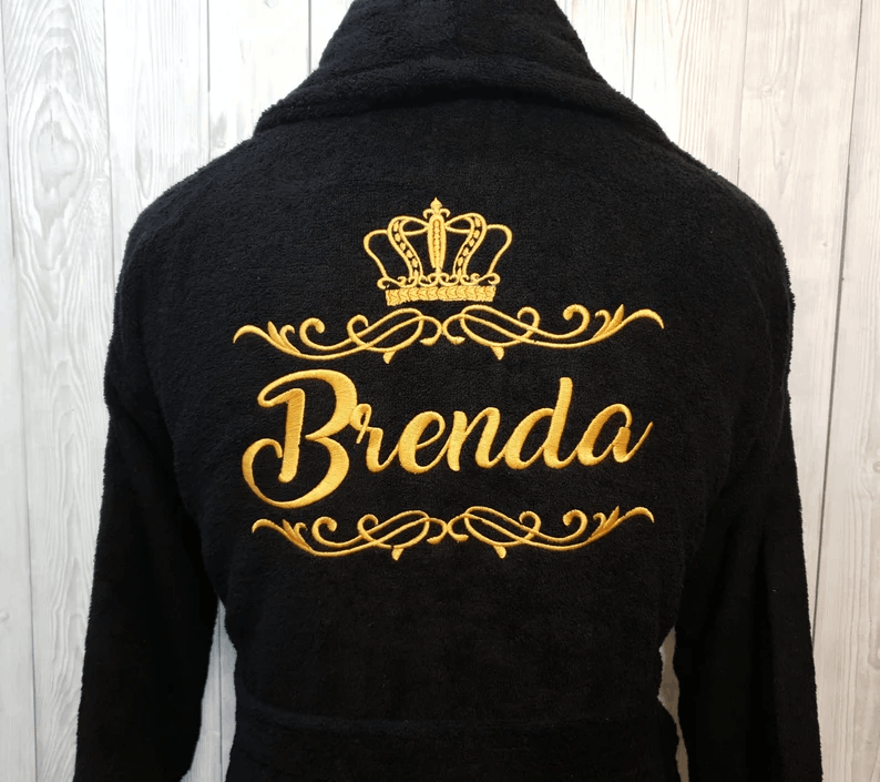 Personalized Custom Bath Robe For Men, Robe For Women, Customized Bath Robe, Spa Robe, Crown Embroidery