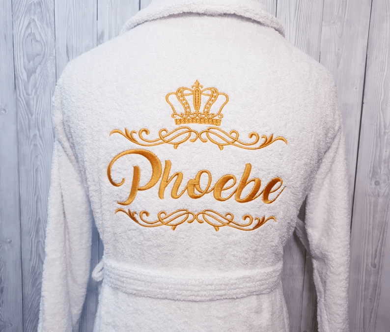 Personalized Custom Bath Robe For Men, Robe For Women, Customized Bath Robe, Spa Robe, Crown Embroidery