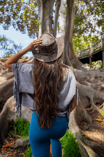 Chapeau western en cuir fait main – Style cowboy personnalisable