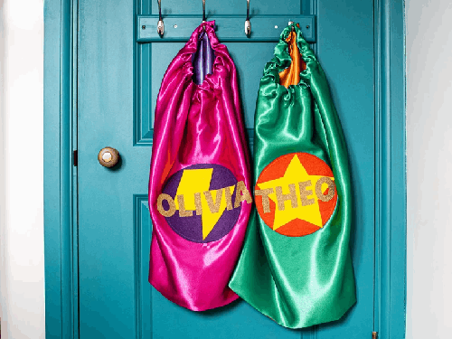 Kids Superhero Cape, Personalised Super Hero Birthday Cape, Kids Custom Superhero Cape, Kids Satin Superhero Costume. CHOOSE COLOUR & NAME.