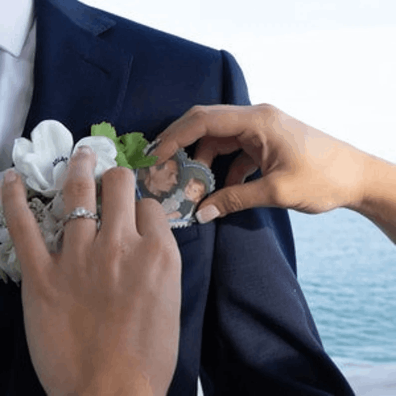 Nœud Papillon Personnalisé avec Photo en Forme de Cœur