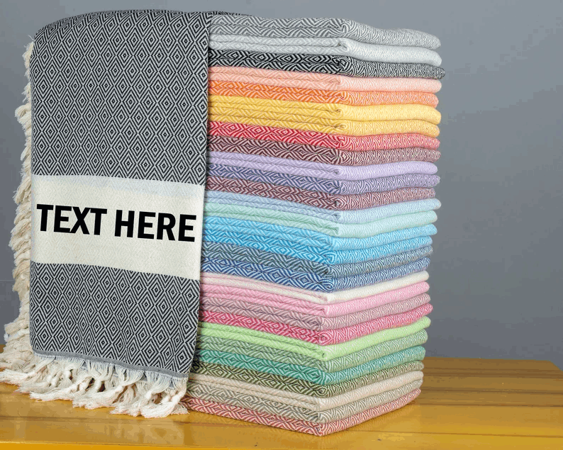 Serviette hammam personnalisée – Peignoir léger en coton tissé main