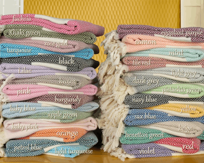 Serviette hammam personnalisée – Peignoir léger en coton tissé main