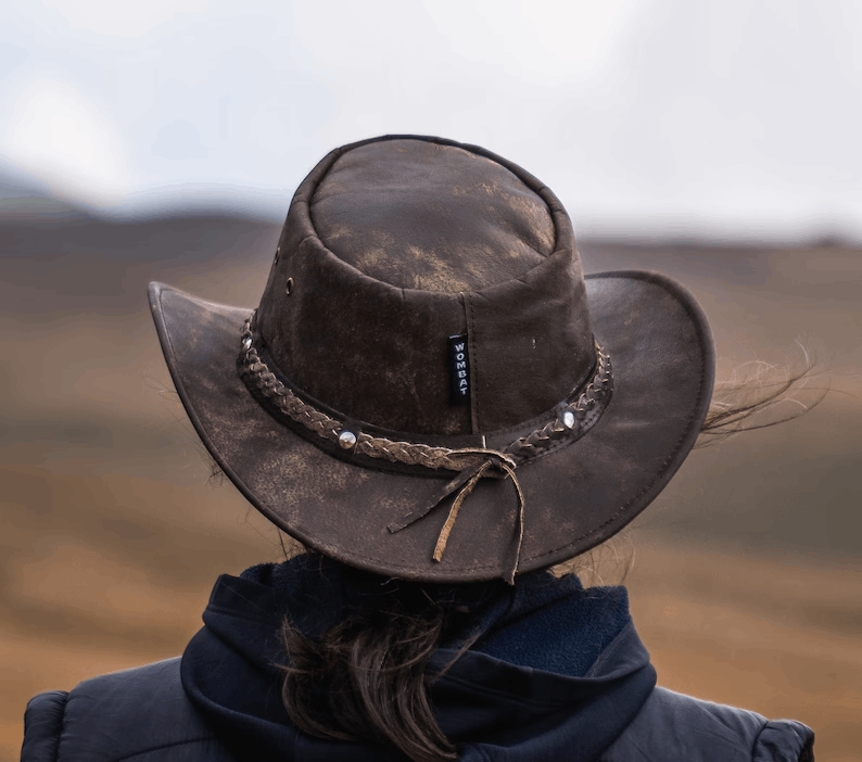 Chapeau western en cuir fait main – Style cowboy personnalisable