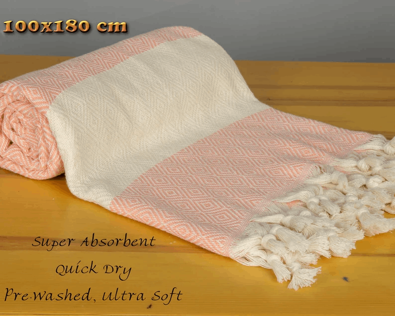 Serviette hammam personnalisée – Peignoir léger en coton tissé main