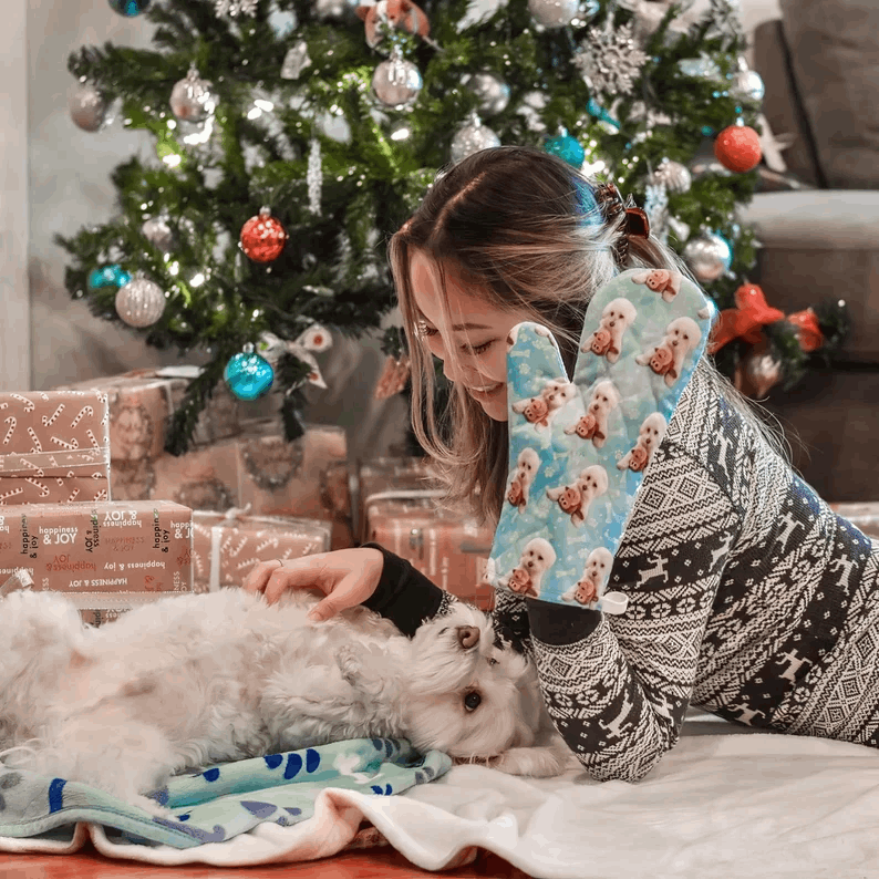 Moufles Personnalisées avec Photo de Chien 