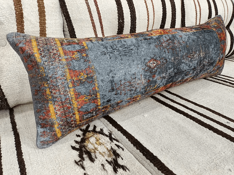 Turkish rug pillow, Handmade pillow, Kilim pillow cover, Cushion cover, Sofa pillow, 12x24 Pillow, Couch Pillow, Pillow case,