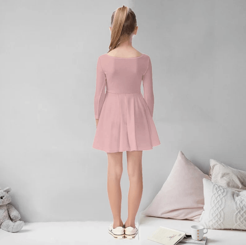 Personalised Kids Name Dress Long Sleeve Any Colour Design Name Logo