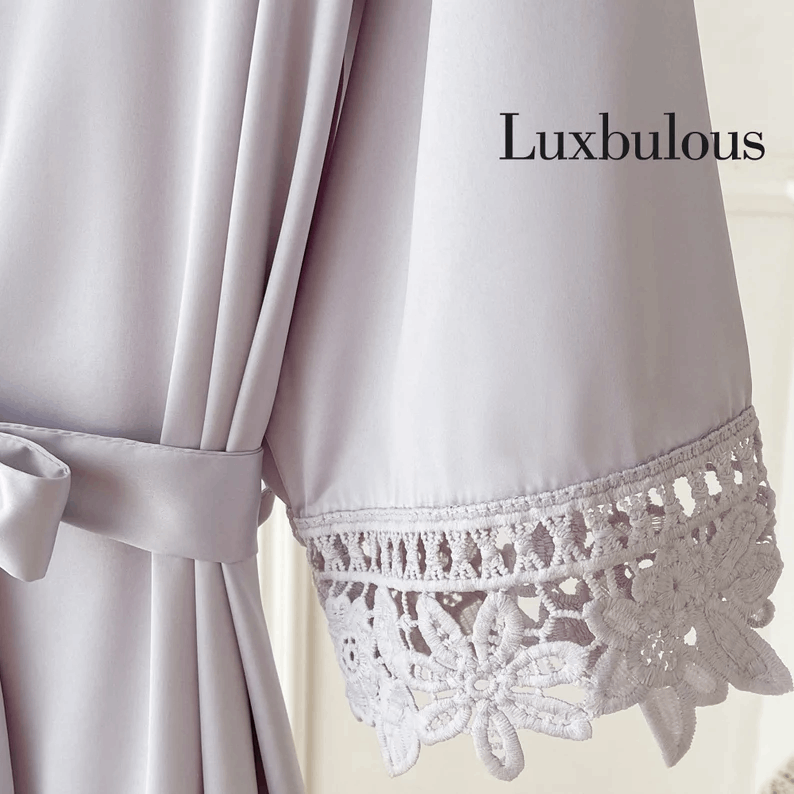 Personalized Satin Robes, Wedding Robes, Women Robes, Bridesmaid Proposal Gift, Bachelorette Robes, Wedding Favor, Floral Robe, Gift for Her