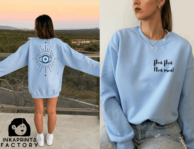 Personalized Bohemian Sweats Custom Sweat Evil Eye Sweats Custom Sweatshirt Oversized Sweat Evil Eye Sweatshirt Women Sweat Trendy Clothing