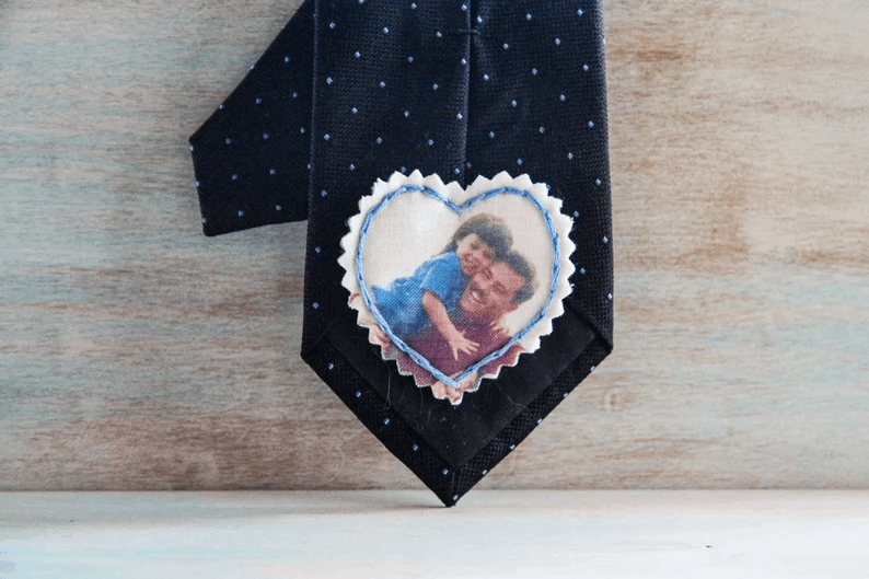 Nœud Papillon Personnalisé avec Photo en Forme de Cœur