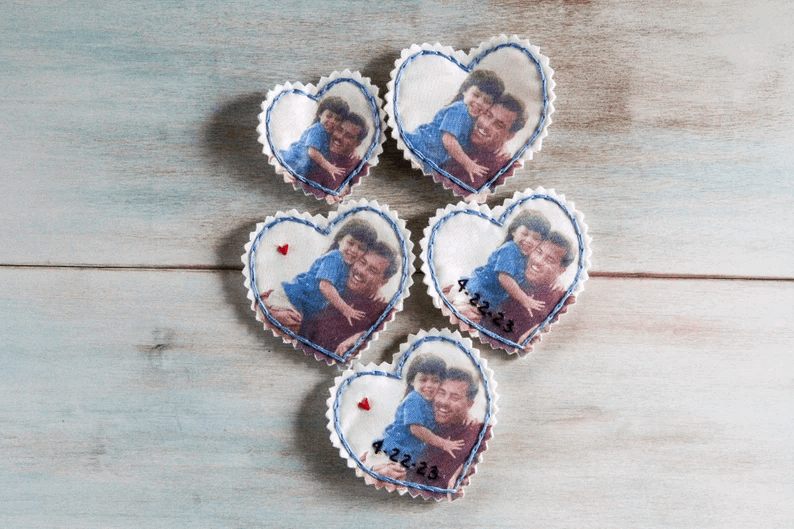 Nœud Papillon Personnalisé avec Photo en Forme de Cœur