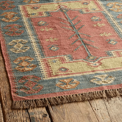 Handmade Large Kilim Rug, Handwoven, Wool and Jute Rug Handmade, Kilim Dhurrie Rug, Motifs, Oriental, Traditional Indian, Geometric, Turkish
