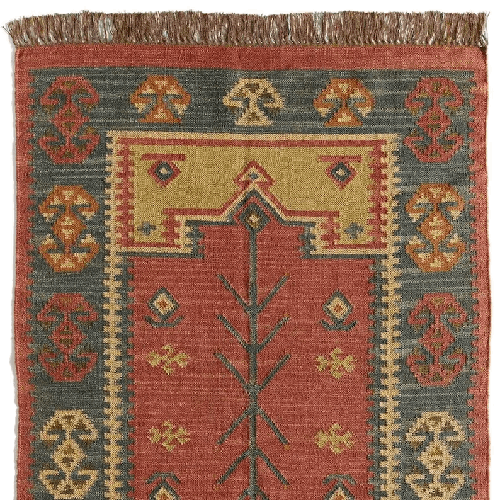 Handmade Large Kilim Rug, Handwoven, Wool and Jute Rug Handmade, Kilim Dhurrie Rug, Motifs, Oriental, Traditional Indian, Geometric, Turkish