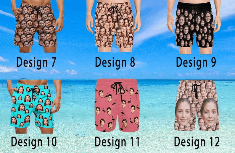 Short de Bain Personnalisé avec Visage – Idéal pour Vacances, EVG, Anniversaire ou Cadeau Original