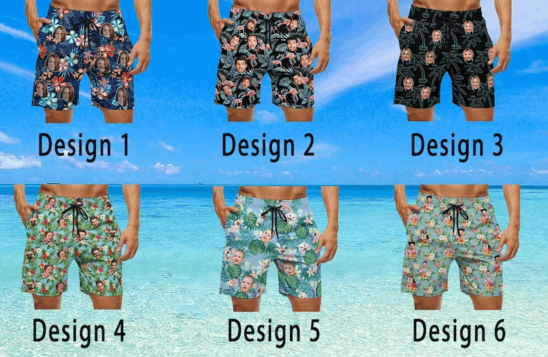 Short de Bain Personnalisé avec Visage – Idéal pour Vacances, EVG, Anniversaire ou Cadeau Original