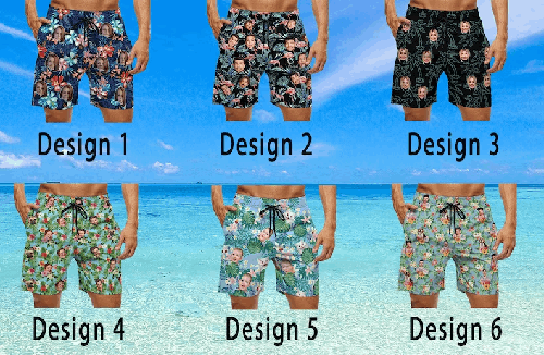 Short de Bain Personnalisé avec Visage – Idéal pour Vacances, EVG, Anniversaire ou Cadeau Original