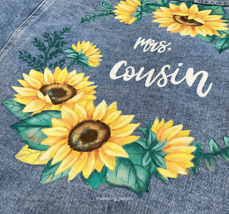 Veste en jean peinte à la main