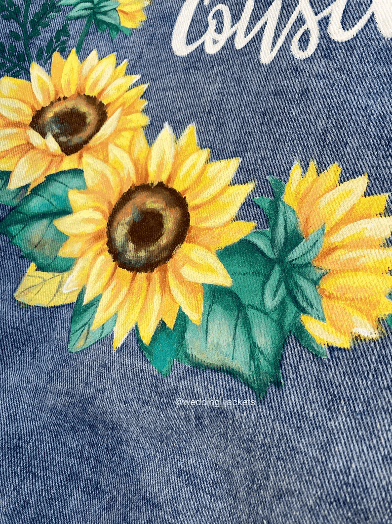 Veste en jean peinte à la main