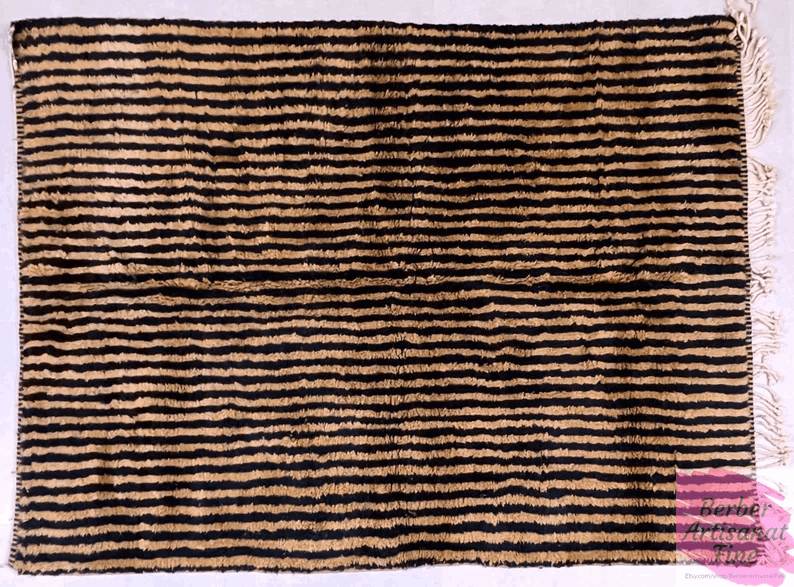 Handmade Berber rug - Custom area rug - Beni ourain rug - Living room rug - tufted rug - Brown rug wool