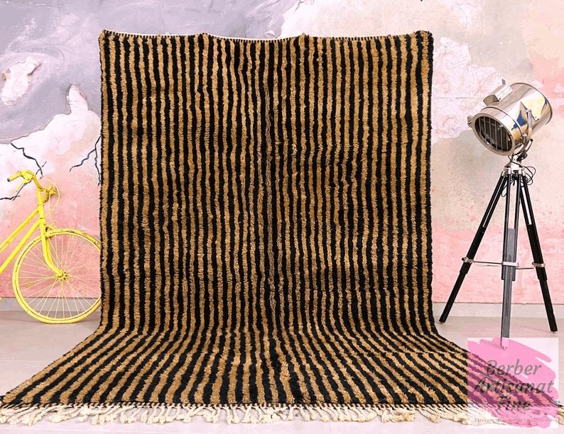 Handmade Berber rug - Custom area rug - Beni ourain rug - Living room rug - tufted rug - Brown rug wool