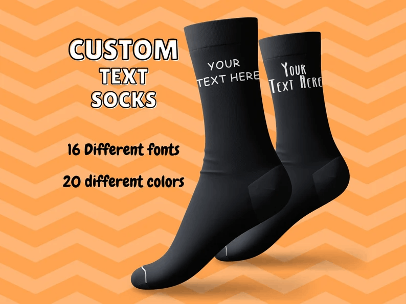 Custom Text Socks, Personalized Birthday Gift, Birthday Gift for mom, for sister, for dad, for girlfriend, Mothers day gift from daughter