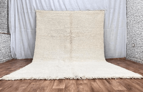 Handmade rug, White Beni ourain style, Cream Area rug, Tapis berbere, Teppich Berber carpet, Cream Wool rug, 