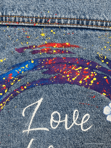 Bride Jean Jacket – Veste en Jean Peinte à la Main, Personnalisable pour Mariée