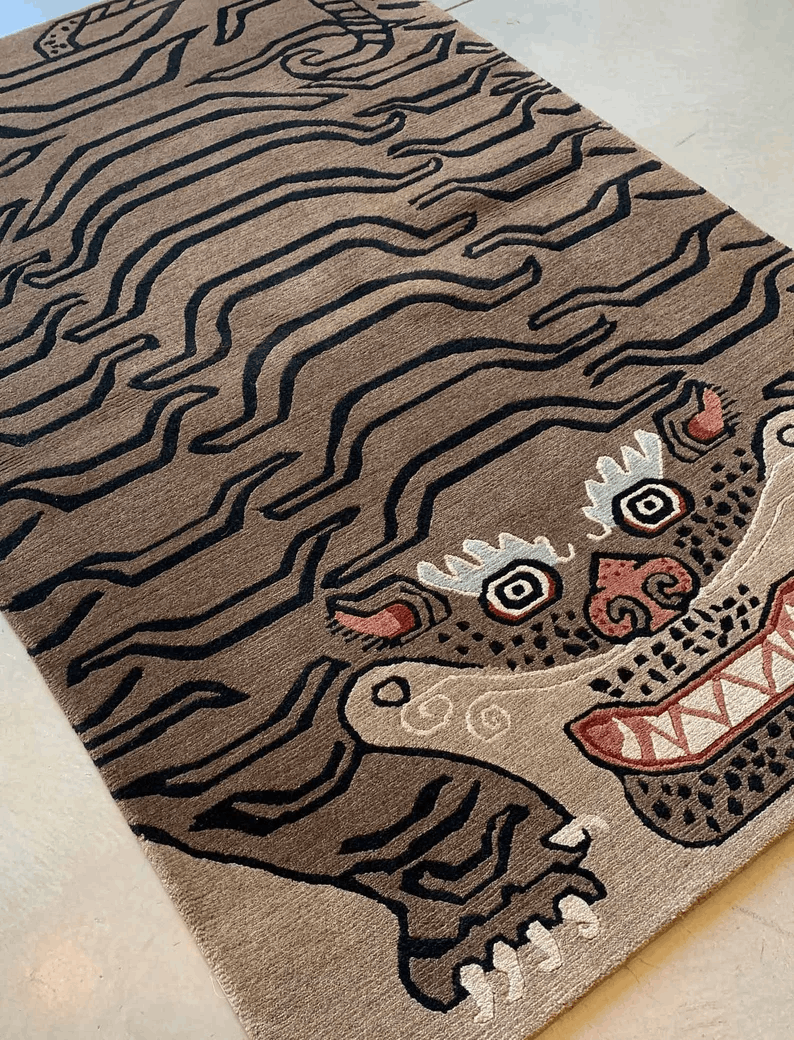 Handknotted Antique Design Tibetan Tiger Woolen Rugs| New Handmade RUGS Large Area Runner Carpets