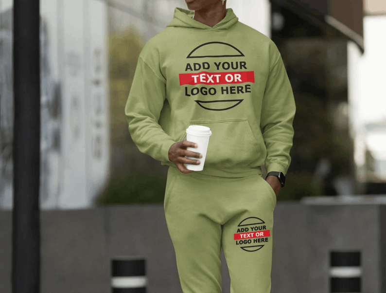 Custom Matching Sweatsuit, Your Logo & Photo on a hooded Tracksuit, Matching Hoodie and Joggers Personlised 2 Piece Hoodie Set, Jogging Suit