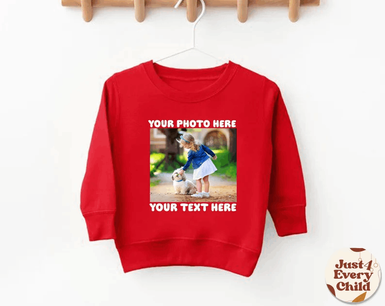 Personalized Kids Photo Sweater, Custom Picture Youth Sweatshirt, Custom Baby Sweater, Baby Gift, Custom Toddler Sweater