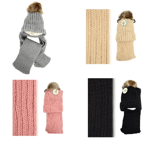 Kids Personalized Beanie with Pom Pom and scarf Winter Beanie Embroidered Knit cap ribbed scarf set Monogram Knit Warm Hat Embroidered Name