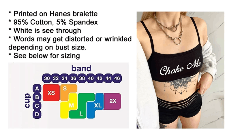 Custom Text Bralette XS-2Xl