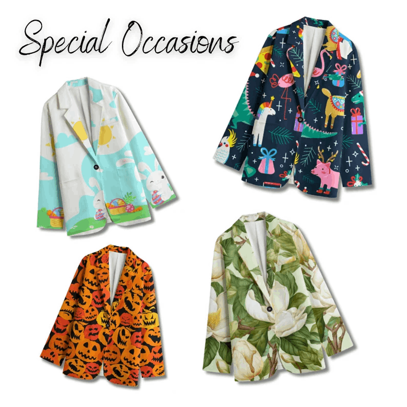 Custom Blazer, Unisex 100% Cotton Sports Coat, Personalized Suit Jacket, Artsy Blazer, All-Over-Print Custom Jacket