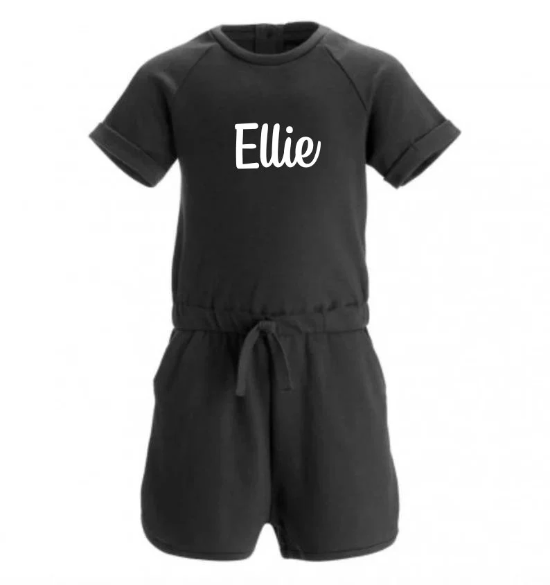 Personalised Girls Playsuit With Pockets | Perfect for Summer | Kids Girls Clothing.
