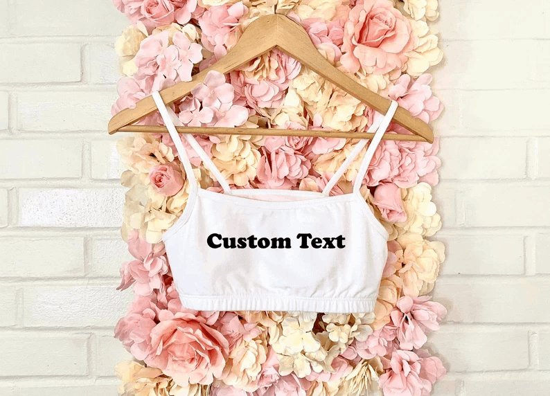 Custom Text Bralette XS-2Xl