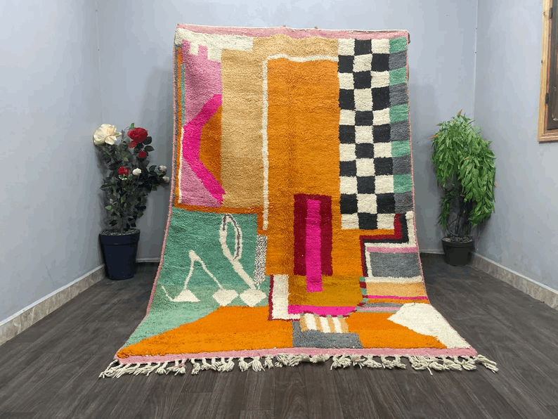 Custom Rug Style Mat - Boujaad Rose Carpet