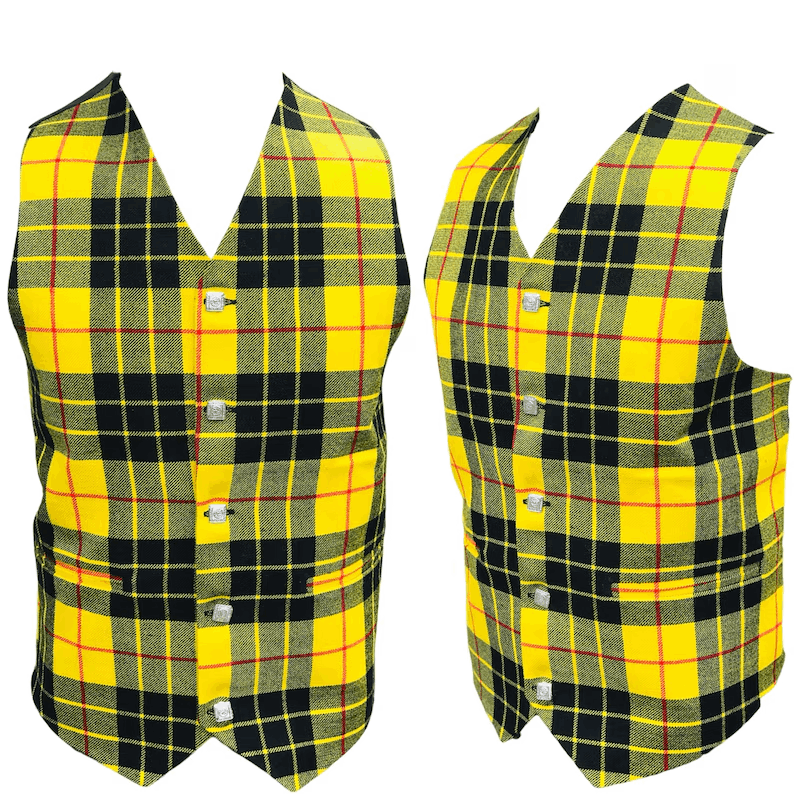 Men's Handmade Scottish Tartan Waistcoat Bias Cut 5 Buttons Kilt Vest Wedding Vest in 40+ Clan Tartans