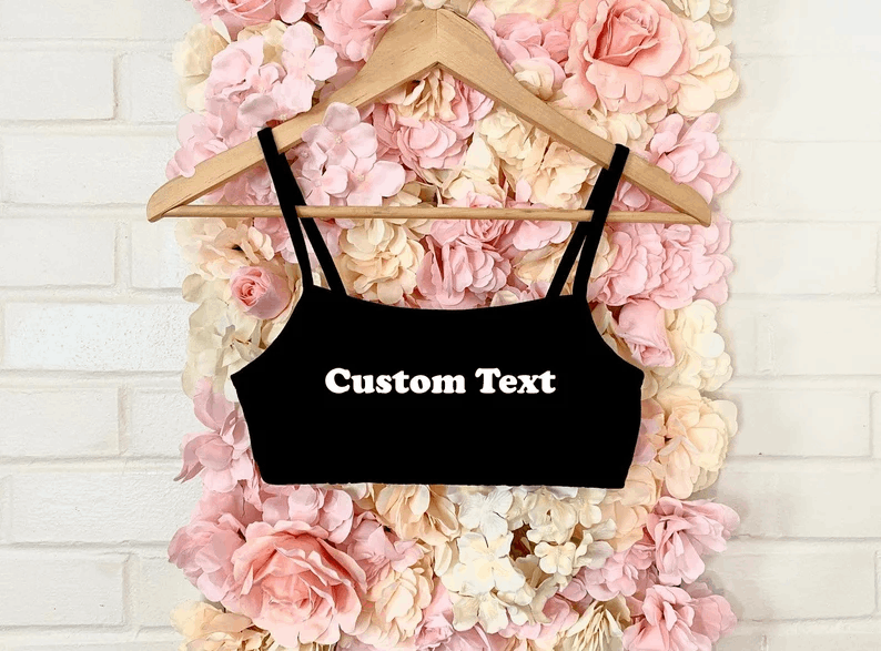 Custom Text Bralette XS-2Xl