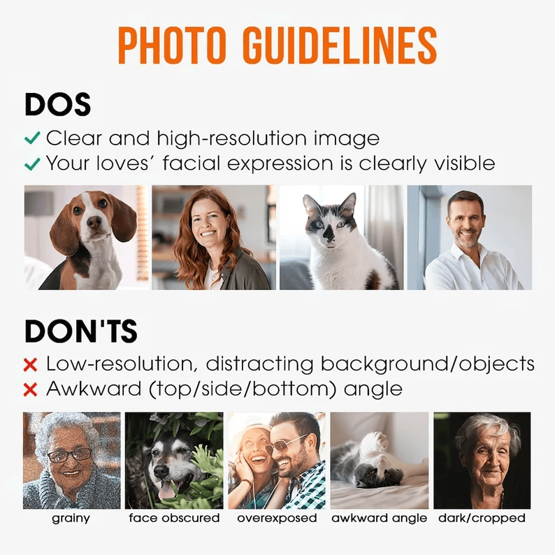 T-shirt personnalisé avec photo de votre animal – Style Bootleg