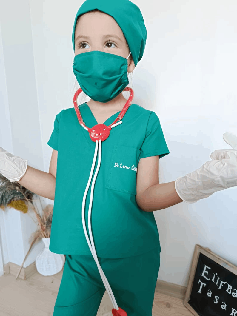 Personalized Doctor Costume For Kids, Gift For Baby Girl, Kids Vet Costume, Baby Clothes, Personalized Gift For Boys, Doctor's Coat For Kids