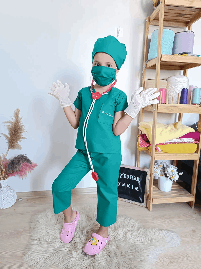 Personalized Doctor Costume For Kids, Gift For Baby Girl, Kids Vet Costume, Baby Clothes, Personalized Gift For Boys, Doctor's Coat For Kids