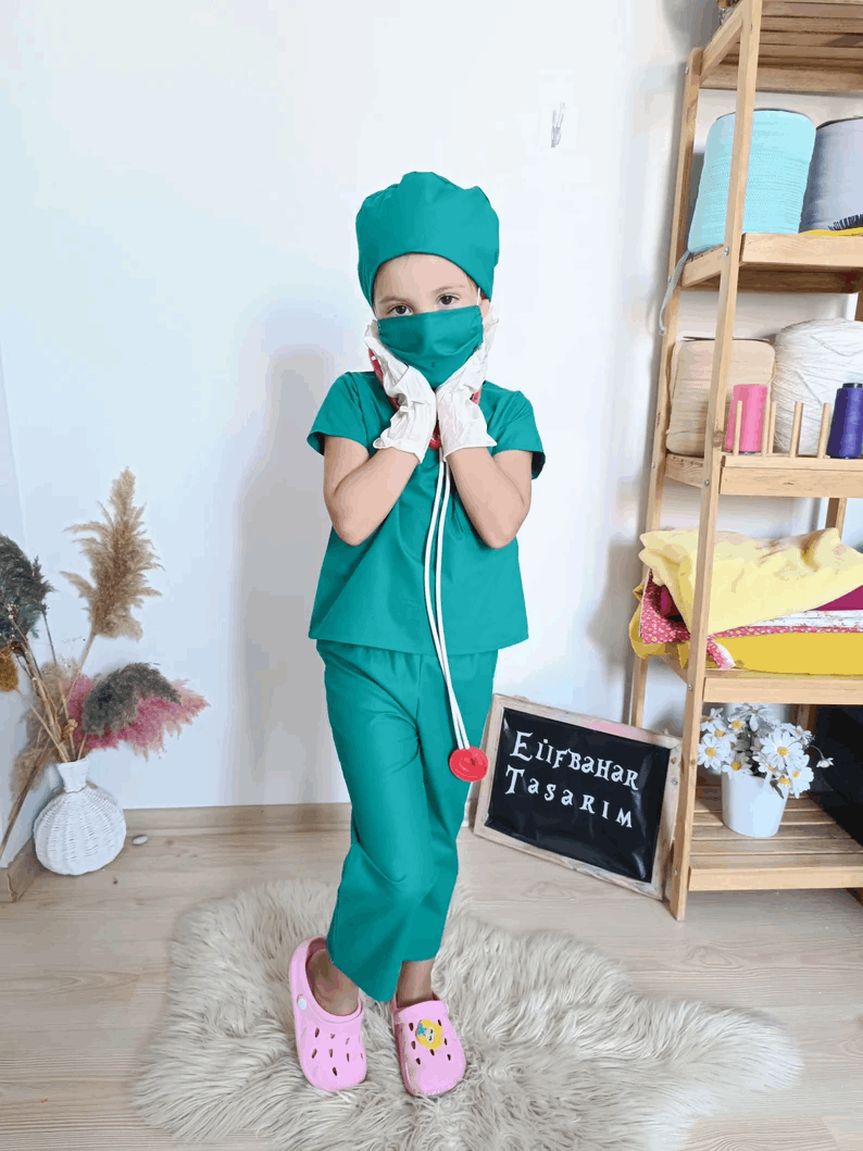Personalized Doctor Costume For Kids, Gift For Baby Girl, Kids Vet Costume, Baby Clothes, Personalized Gift For Boys, Doctor's Coat For Kids
